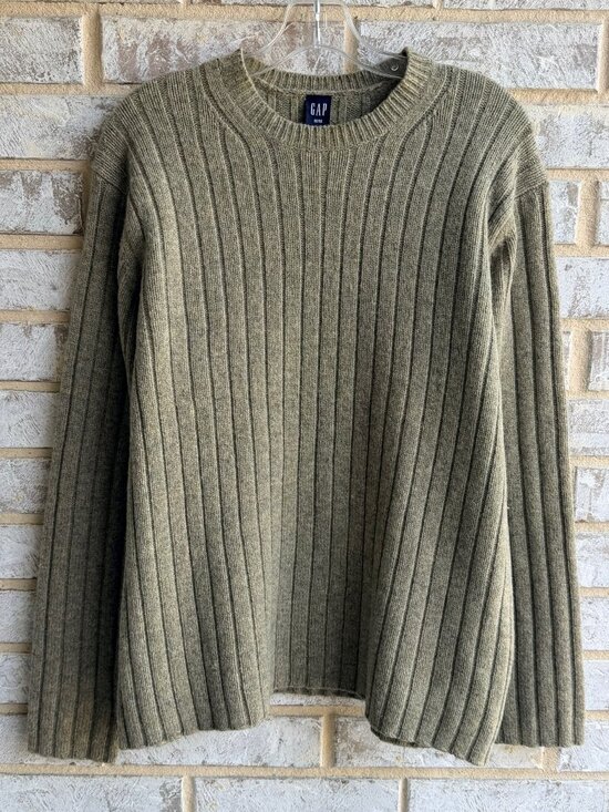 GAP Other - GAP 100% Lambswool Long Sleeve Crew Neck Ribbed Knit Sweater Men's Size M